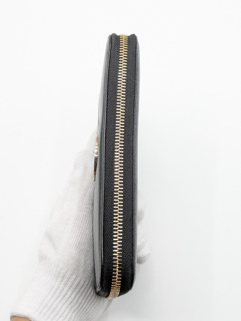 美品✨ ブルガリ 財布 ラウンド ファスナー 長財布 レザー ブラック