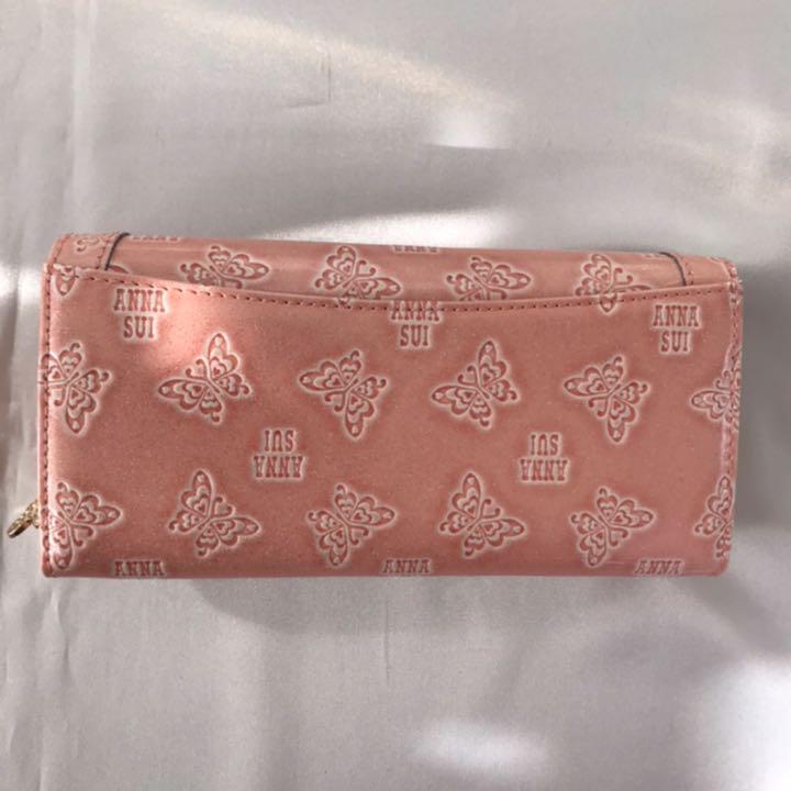 なっていま 新品 ANNA SUI かぶせ長財布 ジェラード QBNzY-m63419248272 アナスイ ピンク
