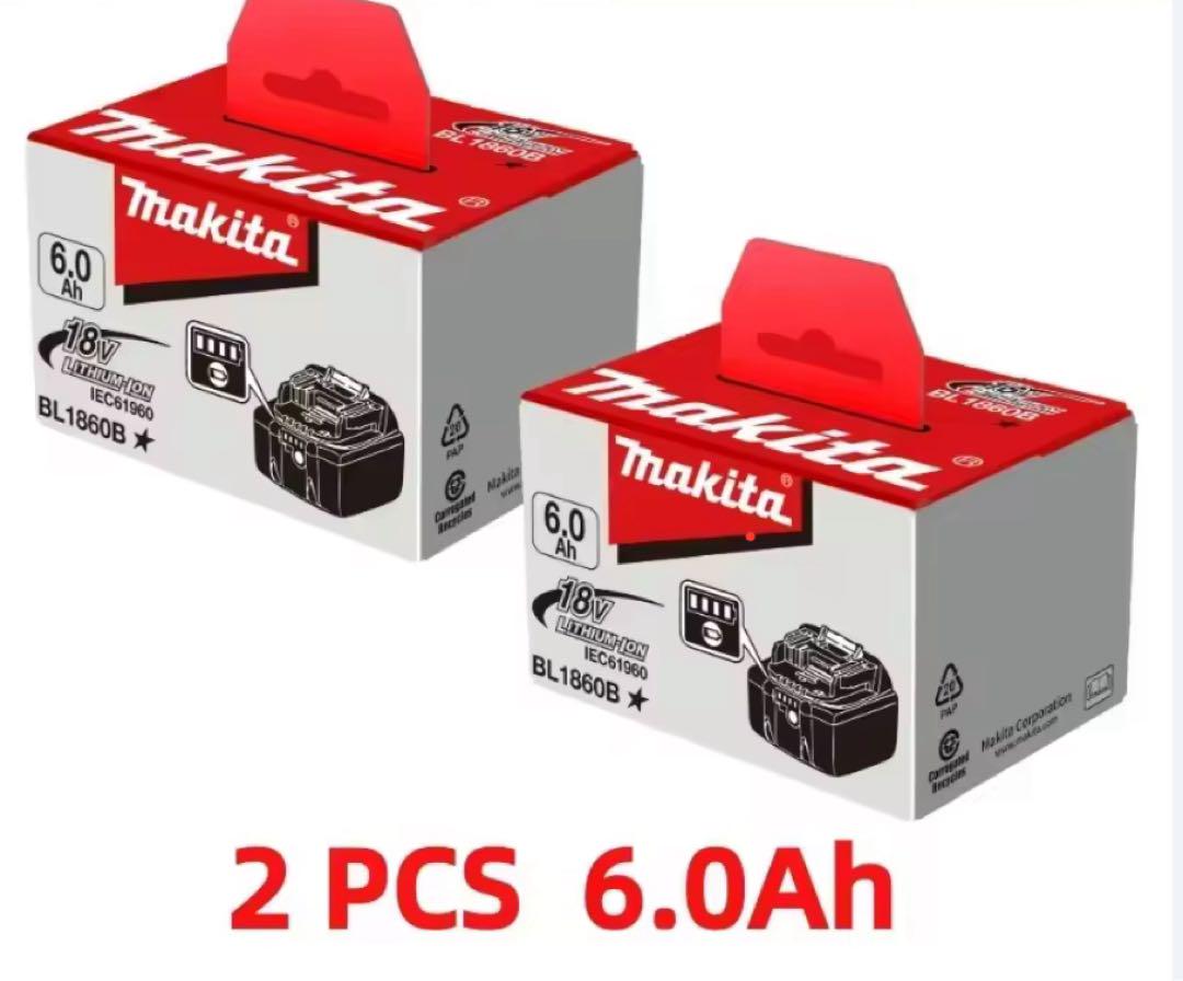 週末限定！2個セット！マキタ18V6Ah新品リチウムバッテリー【BL1860B】