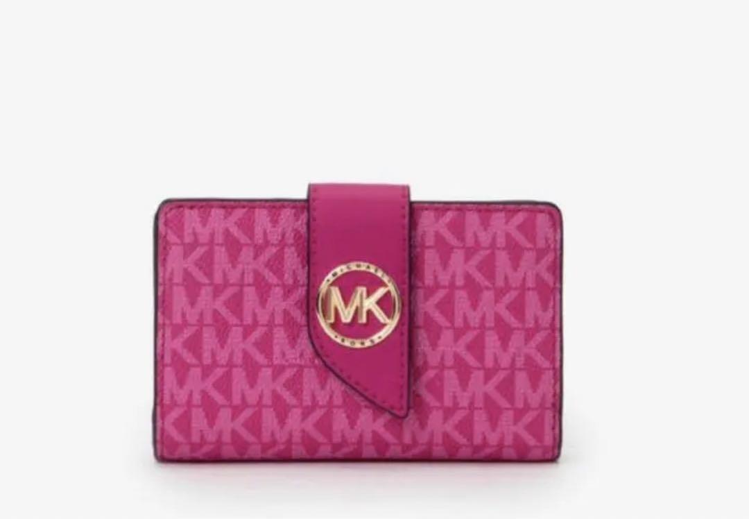 マイケルコース MKシグネチャー 折財布 ピンク 保存袋付