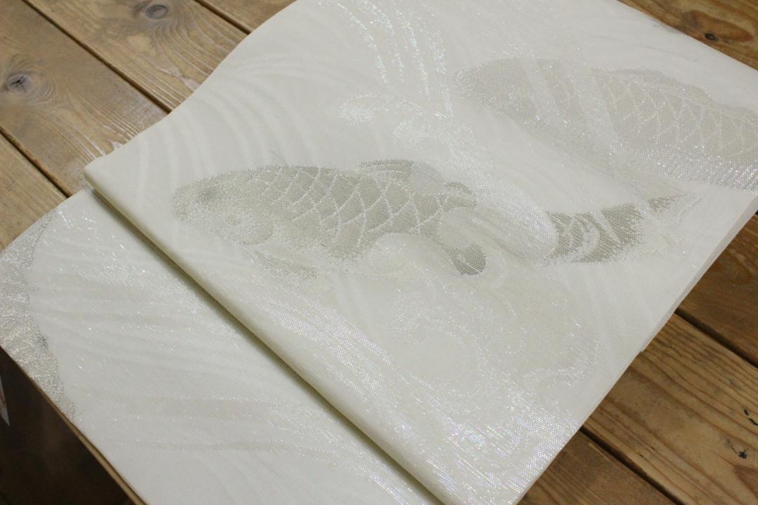 【夏】【紗袋】【銀糸】【鯉】流水に鯉