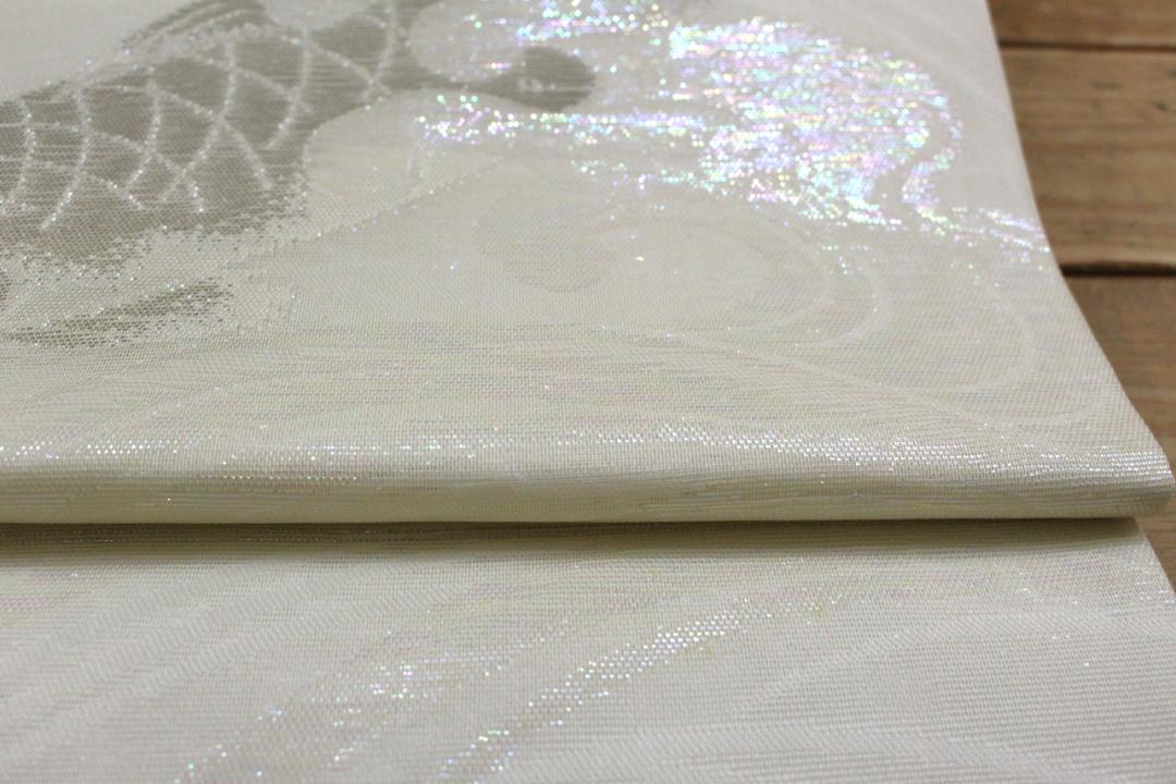 【夏】【紗袋】【銀糸】【鯉】流水に鯉
