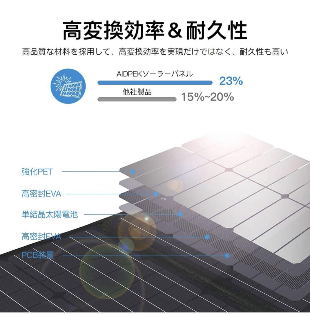 ソーラーパネル 100W ソーラーチャージャー ソーラー充電器 折りたたみ式