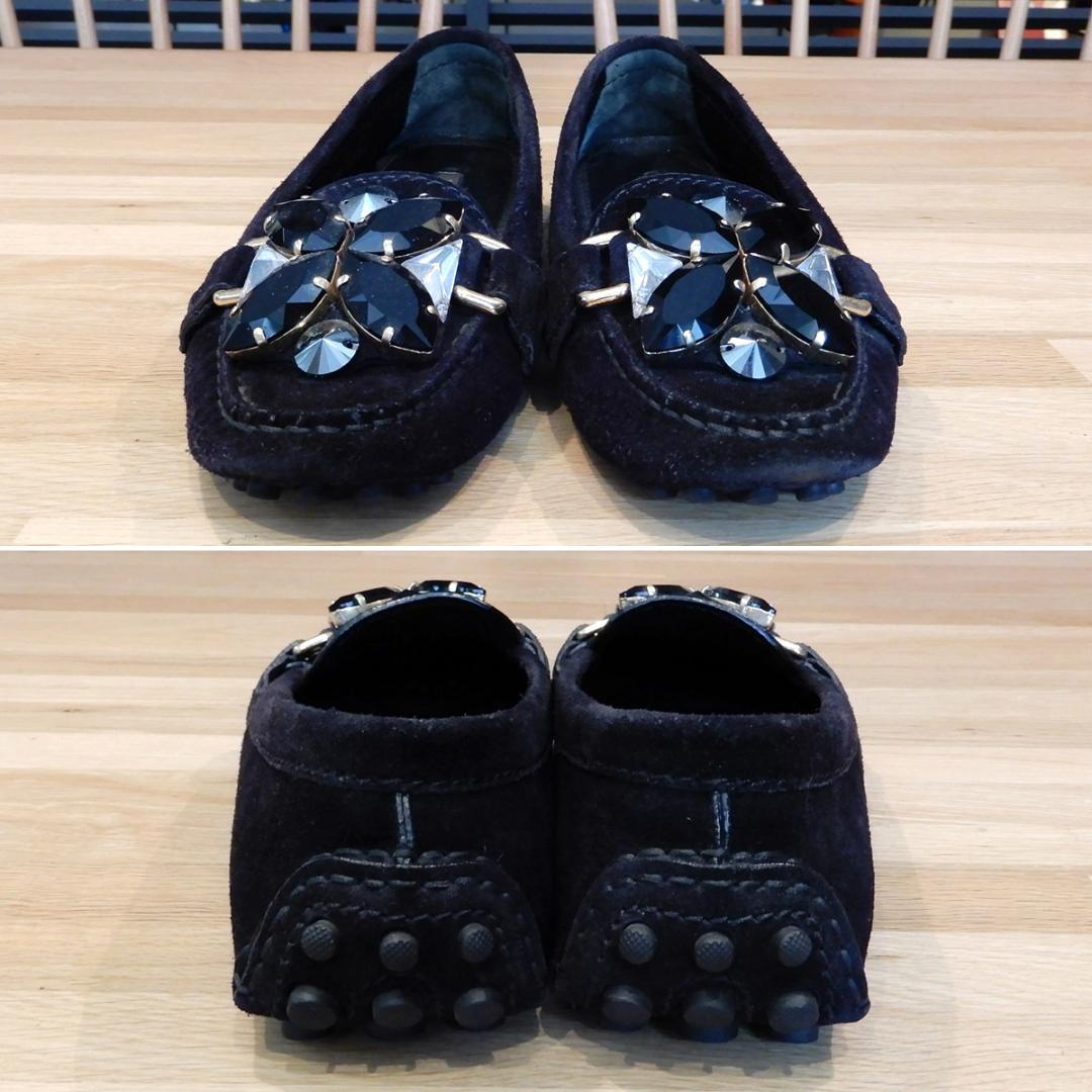 国産最新品 美品 ルイヴィトン ドライビングシューズ スエード ビジュー 34 黒 IEcJD-m63424838488 国内最安値