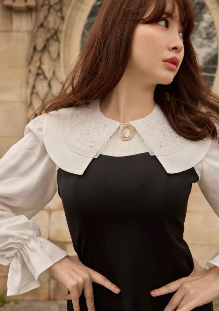 未使用級 herlipto Galerie Pearl Collar Dress