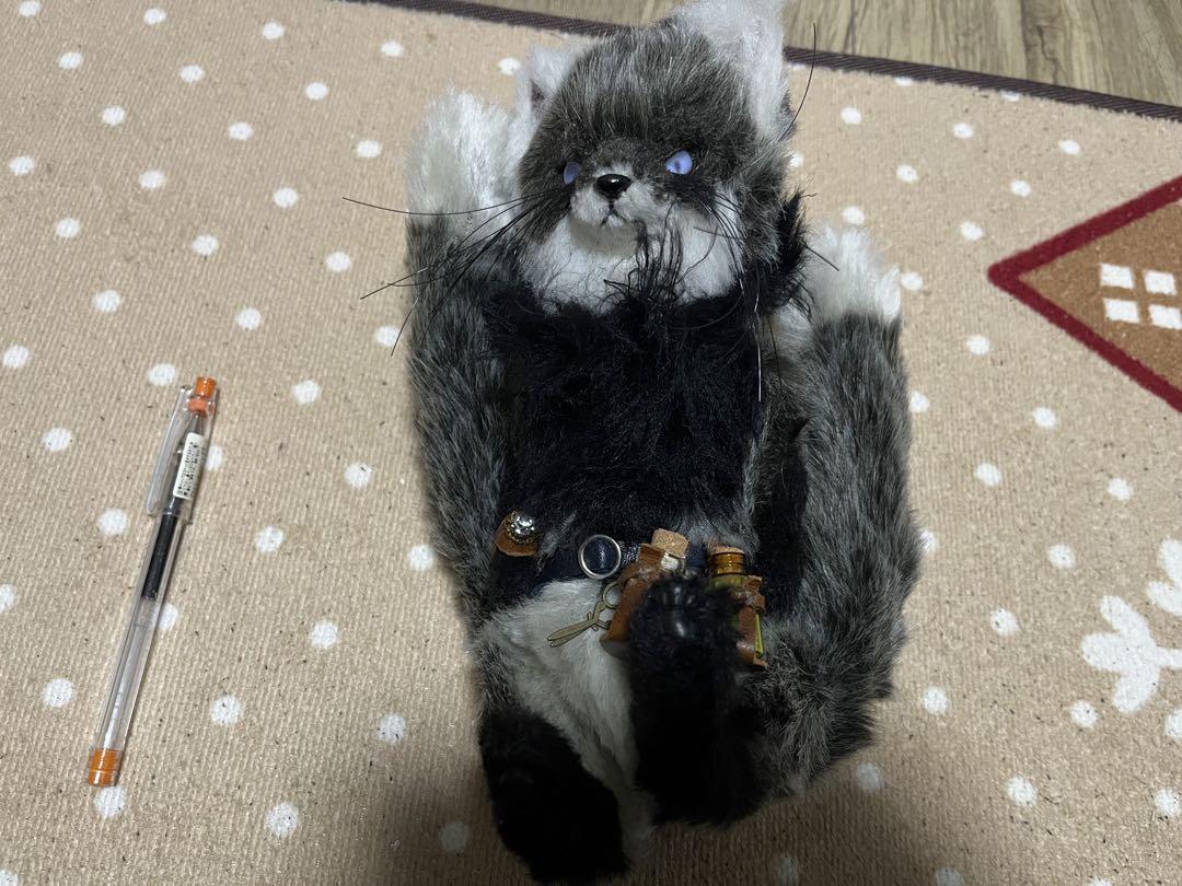 スチームパンク系　黒狐　ぬいぐるみ　羊毛フェルト　？