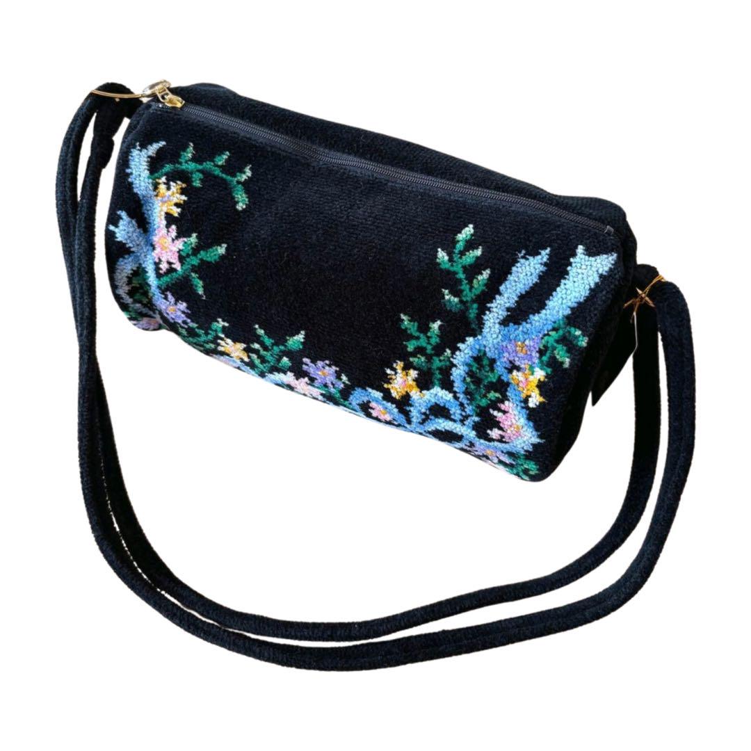 新品FEILER(フェイラー) ショルダーバッグ 花柄/斜めがけ ダークネイビー feiler ・フェイラー ショルダーバッグ FEILER ローズアダージョ