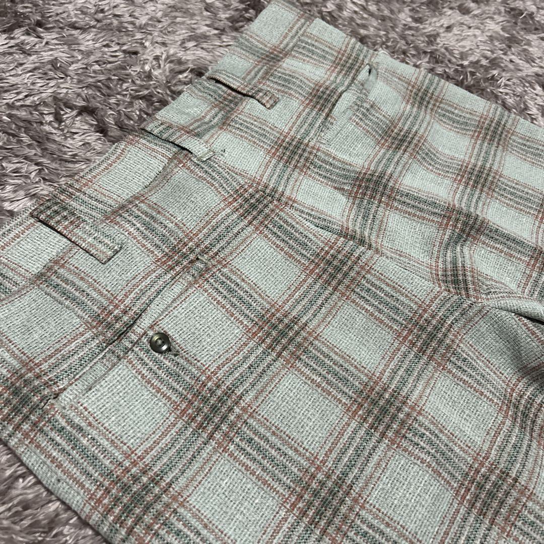 70s HAGGAR フレアチェックパンツ