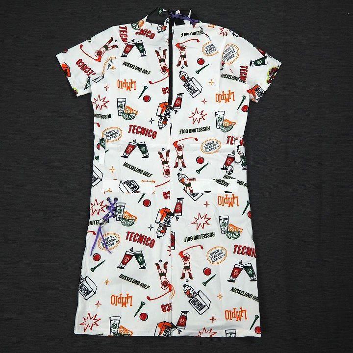 新品 ラッセルノ ゴルフ 総柄 ワンピース 定価18,700円 サイズ0 白 新品 ラッセルノ ゴルフ 総柄 ワンピース 定価18,700円 サイズ0