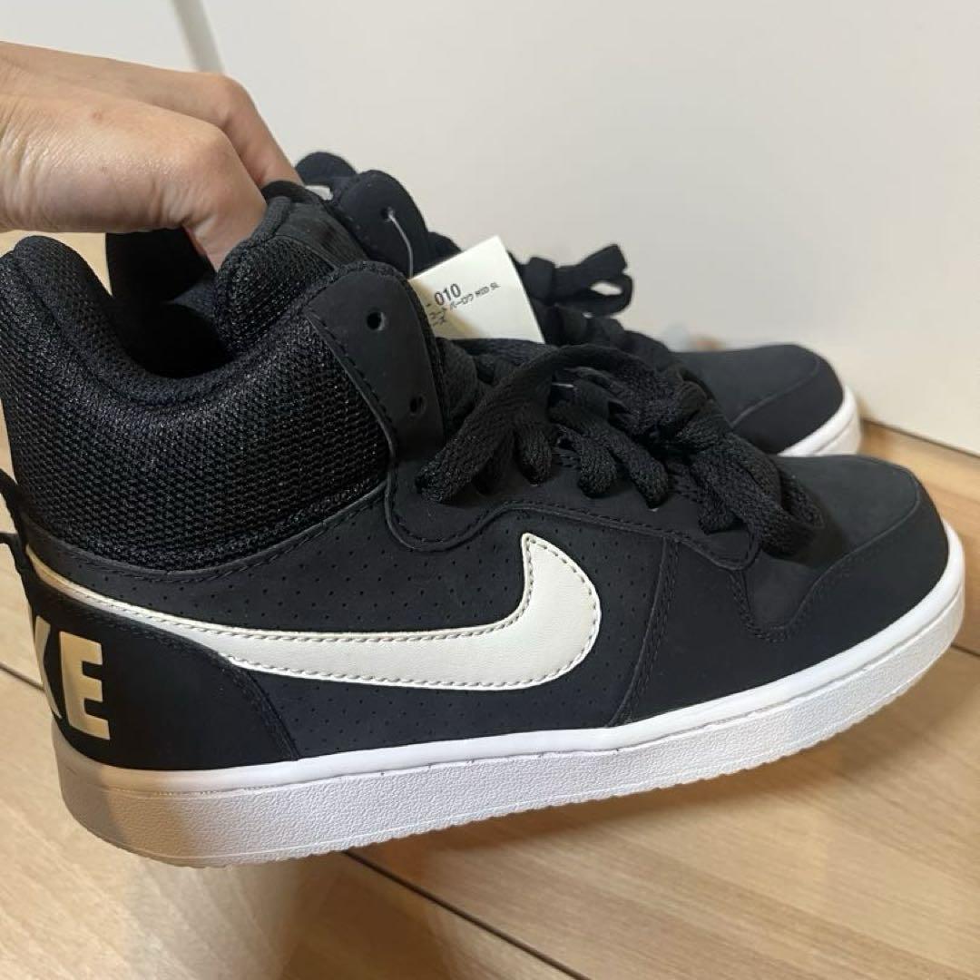 NIKE 「NIKE」 ハイカットスニーカー 24.5cm ブラック×ホワイト