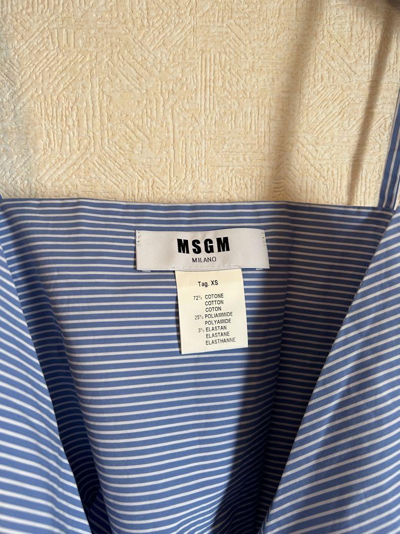 【美品】MSGM エムエスジーエム 白カットソー ブルー系 ビスチェセットxs