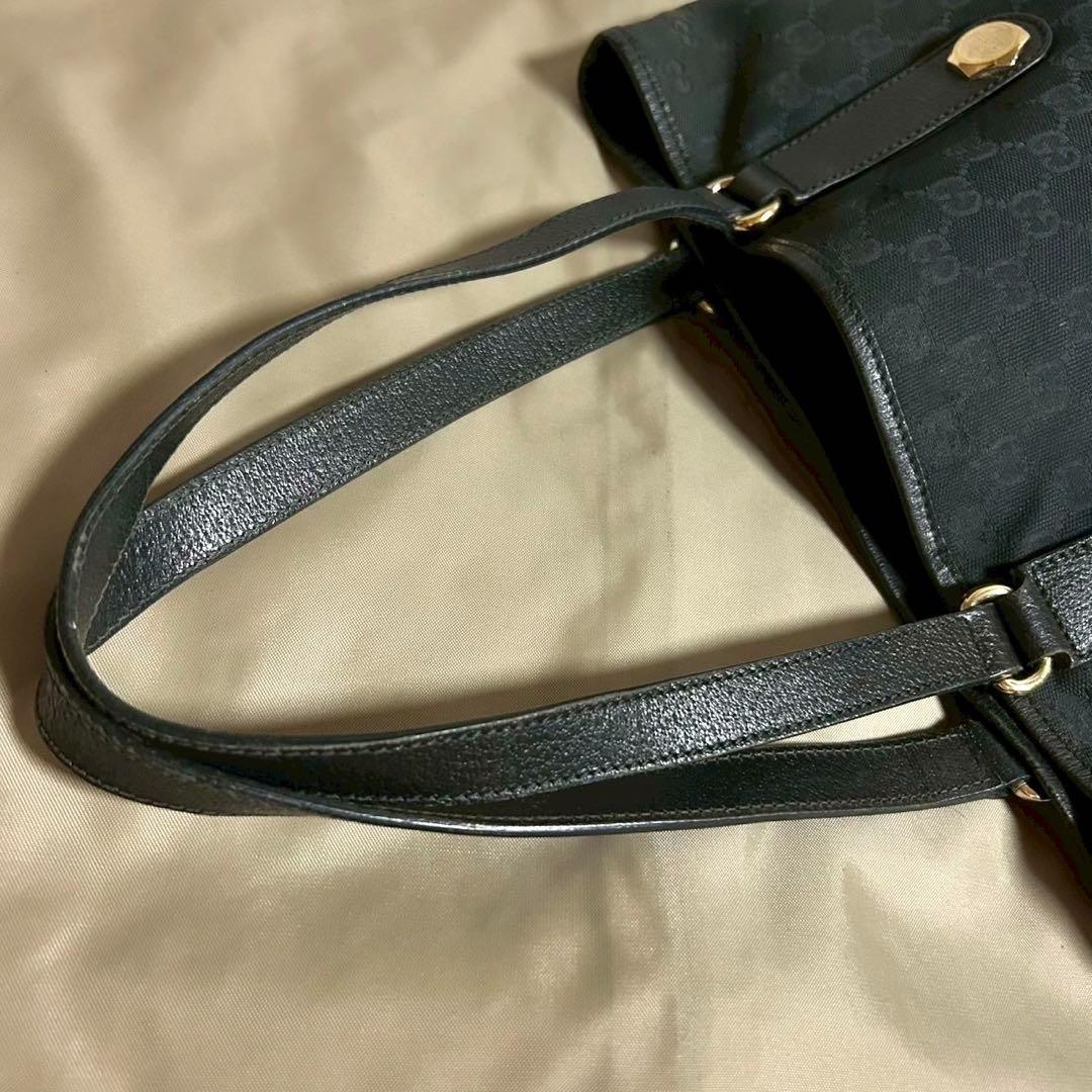 【人気】GUCCI グッチ GGキャンバス トートバッグ ブラック　肩掛け A4