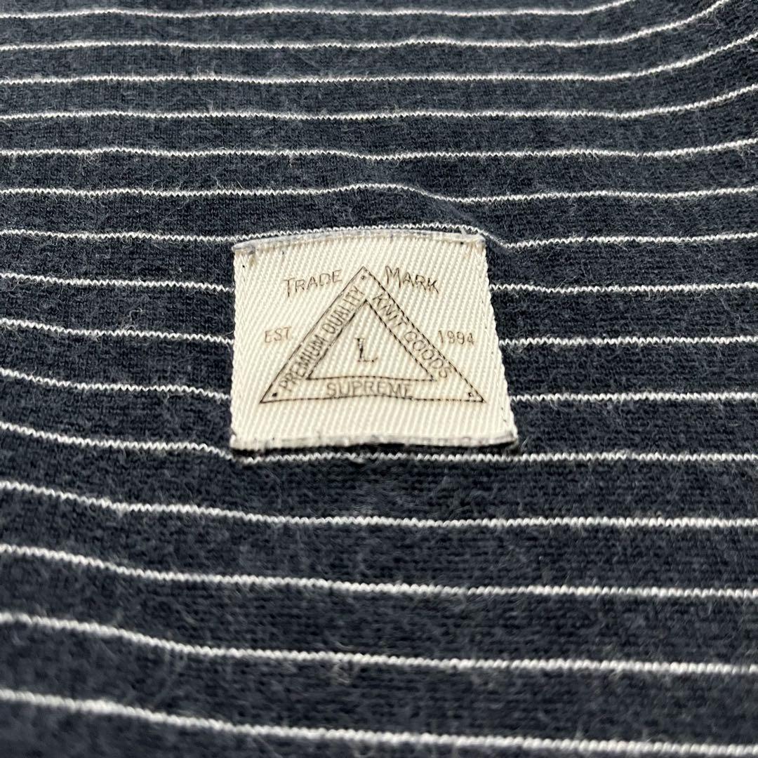 Supreme Pinstripe サーマル ヘンリー ネイビー L
