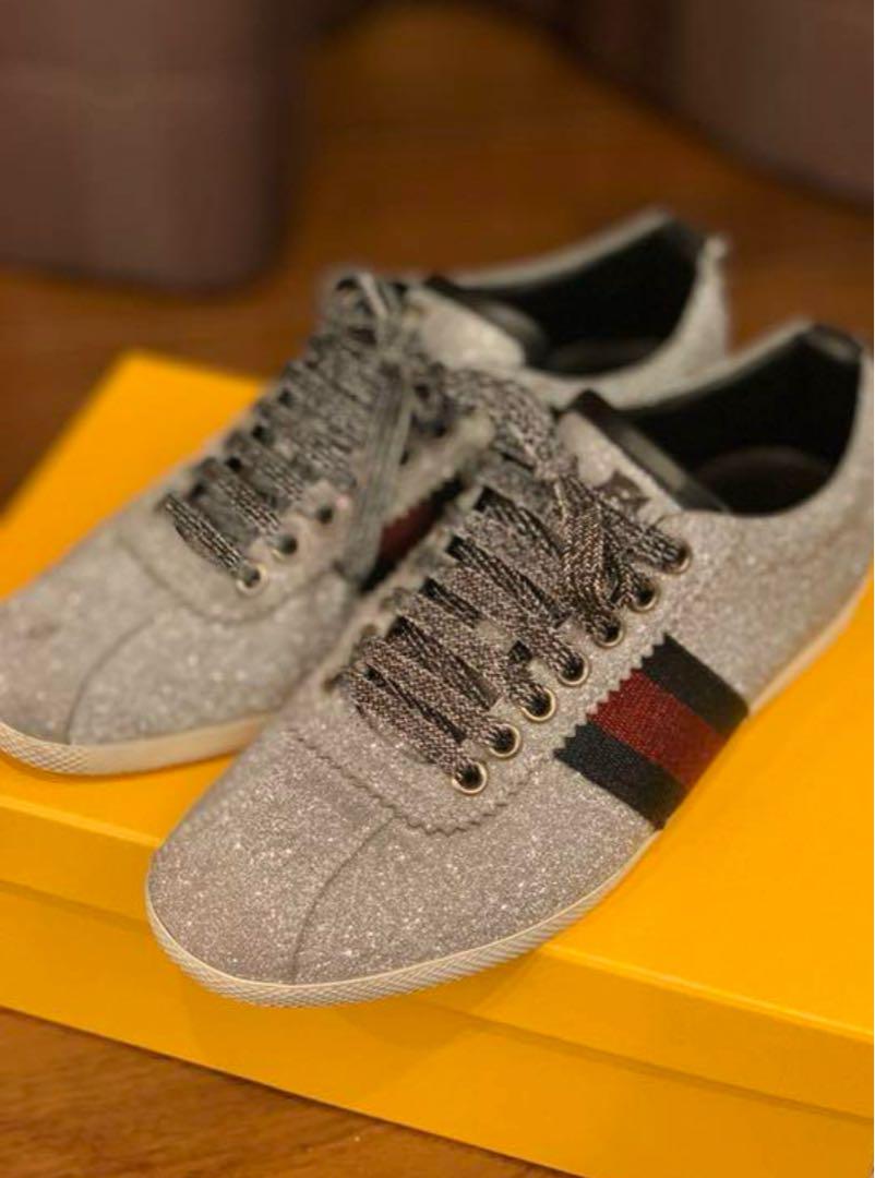 GUCCI グリッター スニーカー グレー