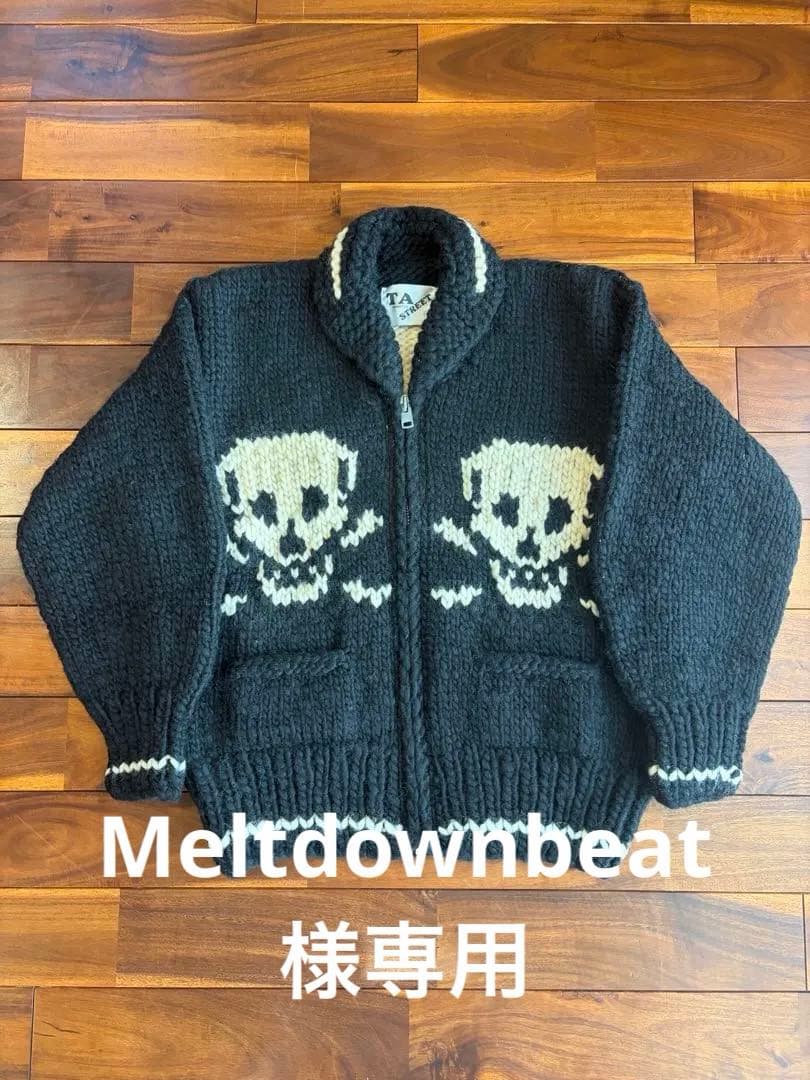 twins acoustic カウチン カナディアンセーター スカル サイズ38M twins acoustic