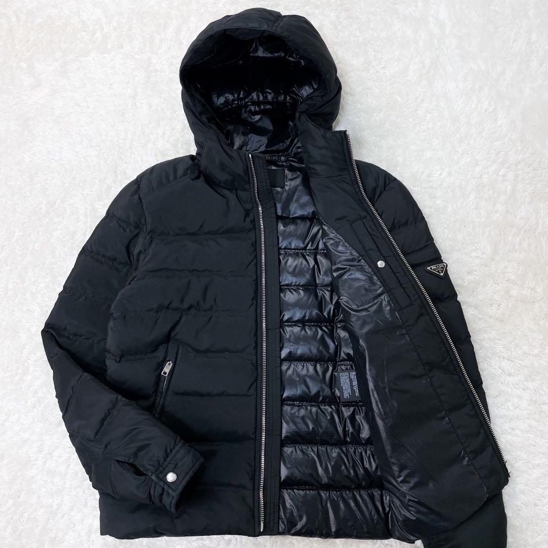 PRADA トライアングルロゴ ダウンジャケット ブラック メンズ 48L PRADA