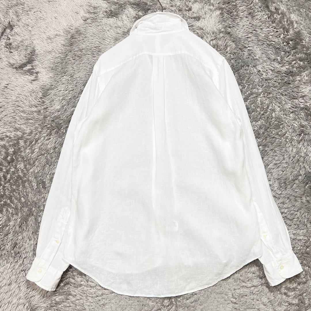 ラルフローレン　リネンシャツ　ホワイト　ポニー　XL相当　大きいサイズ　美品