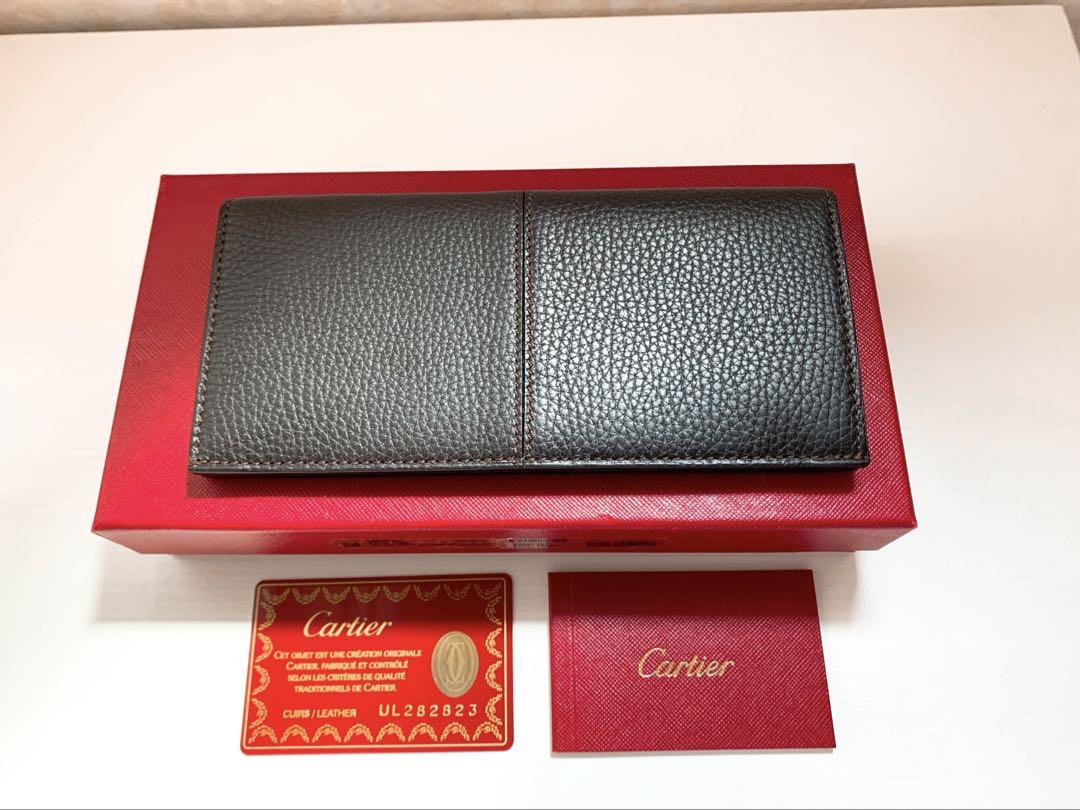 【未使用】Cartier カルティエ 長財布　サドルステッチ　エボニー　札入れ