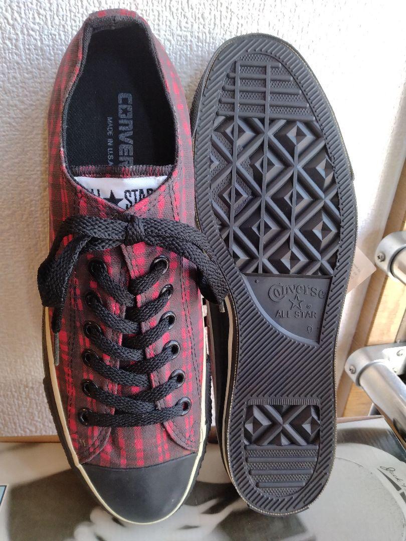 紙タグ付き ビンテージUSA製 CONVERSEコンバース チェック柄 デッド品
