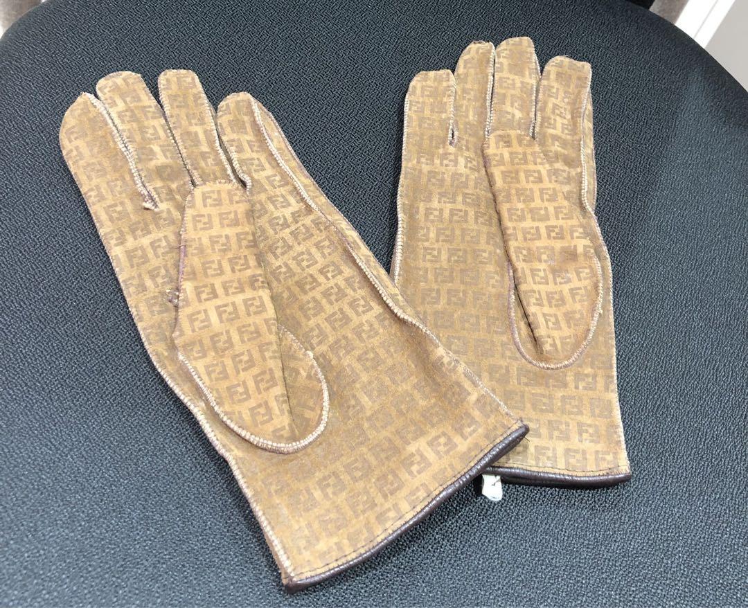 藤　FENDI フェンディ　スエード　レザー　手袋