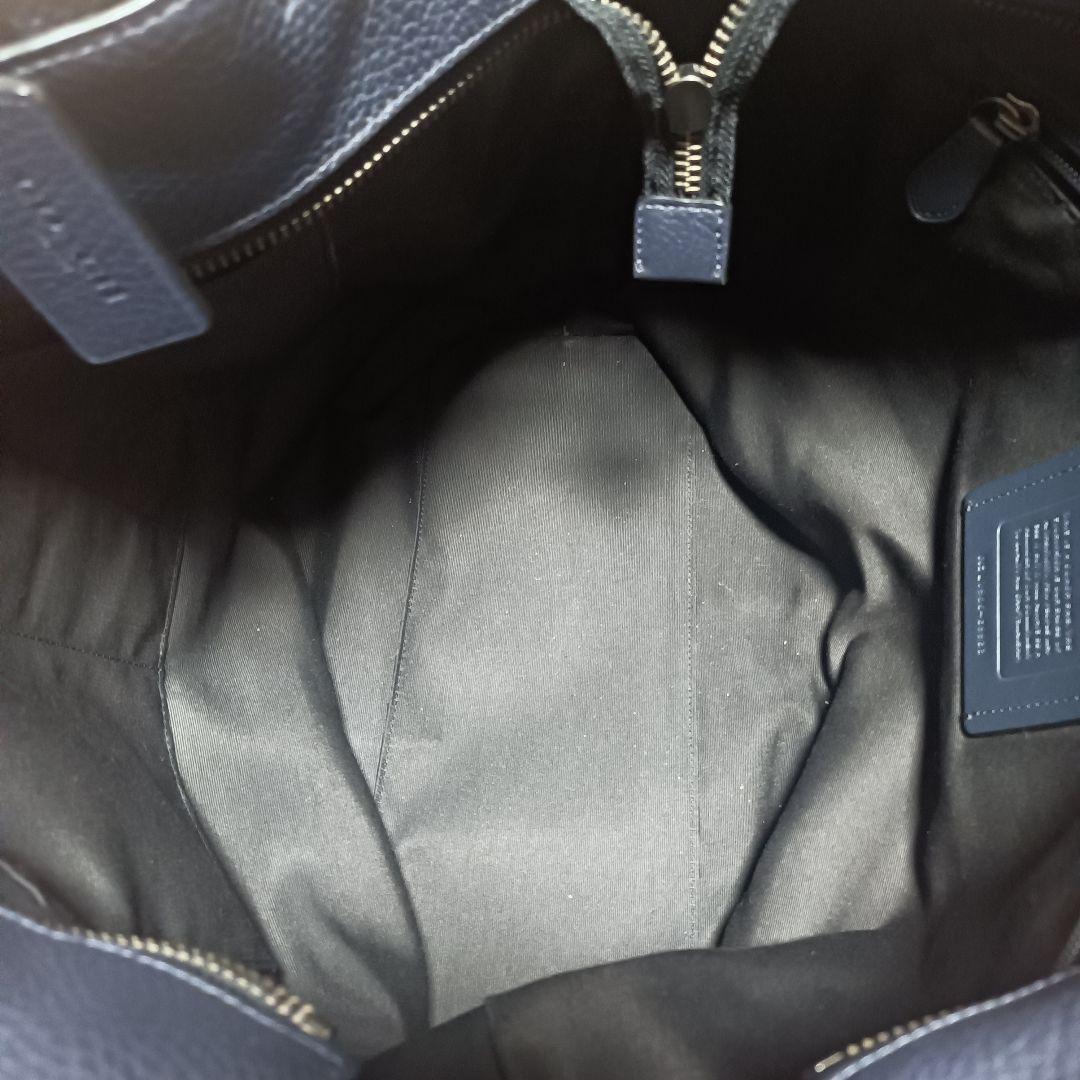 美品　COACH　ハミルトン　レザー　トートバッグ　ネイビー　A4　89933