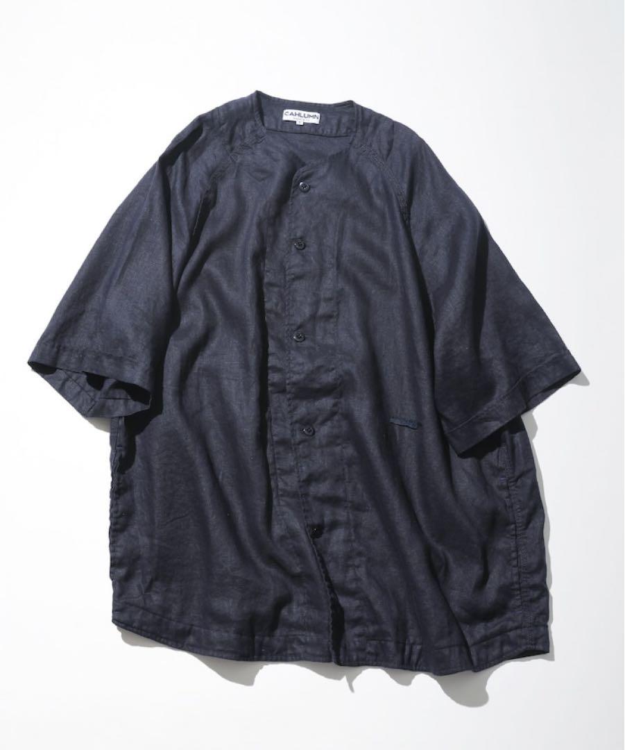 トップス CAHLUMN Linen Baseball Shirt M