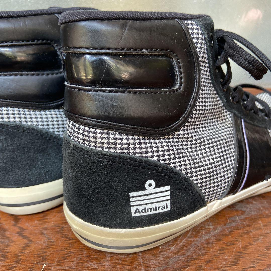 美品　Admiral レザー　ハイカット　スニーカー メンズビギ Admiral/アドミラル別注コラボハイカットスニーカー