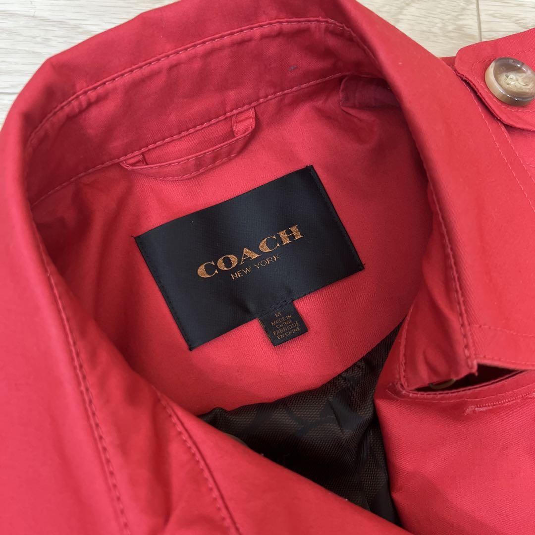 COACHショートトレンチスプリングコート赤M9号美品 COACHショートトレンチスプリングコート赤M9号美品 - メルカリ