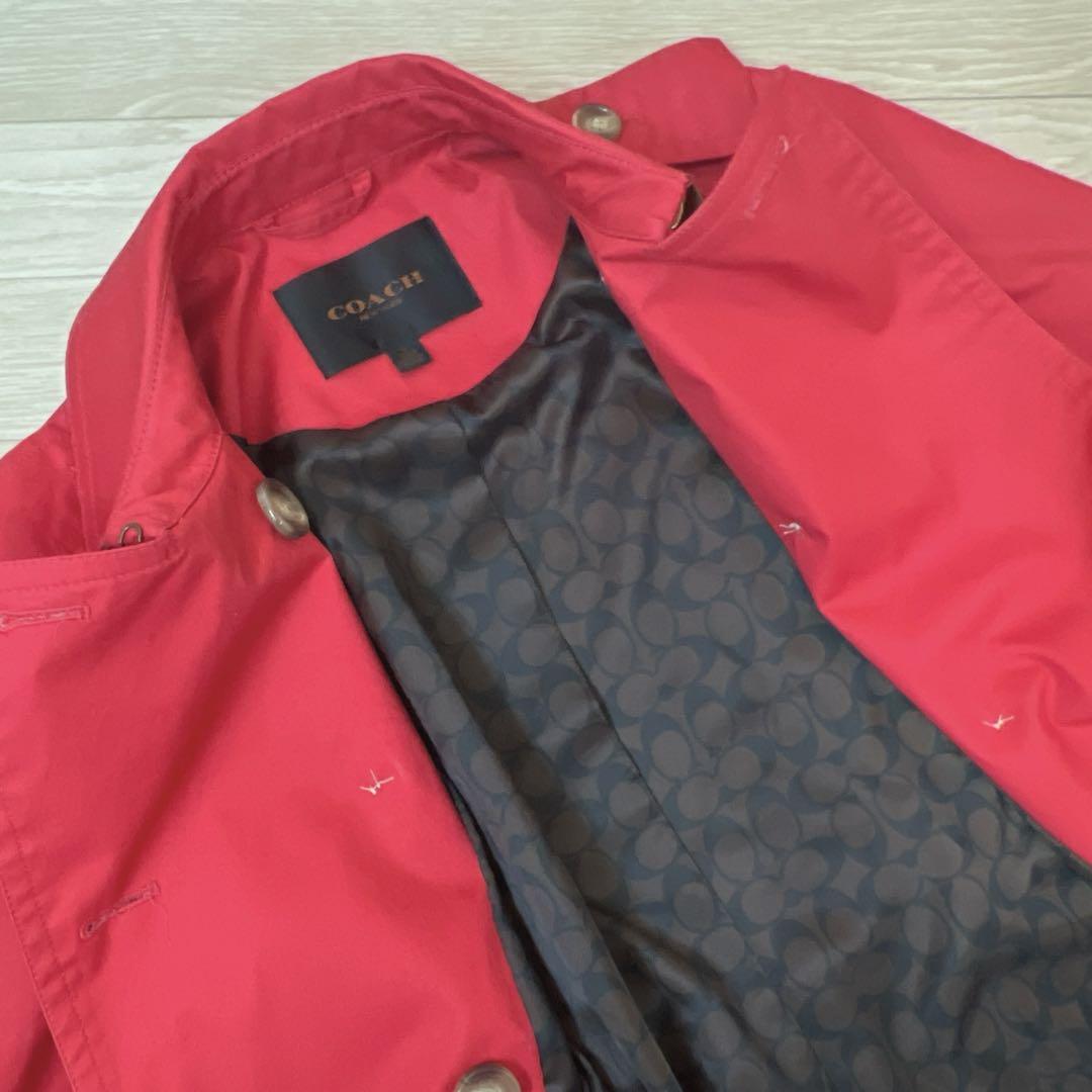 COACHショートトレンチスプリングコート赤M9号美品 COACHショートトレンチスプリングコート赤M9号美品 - メルカリ