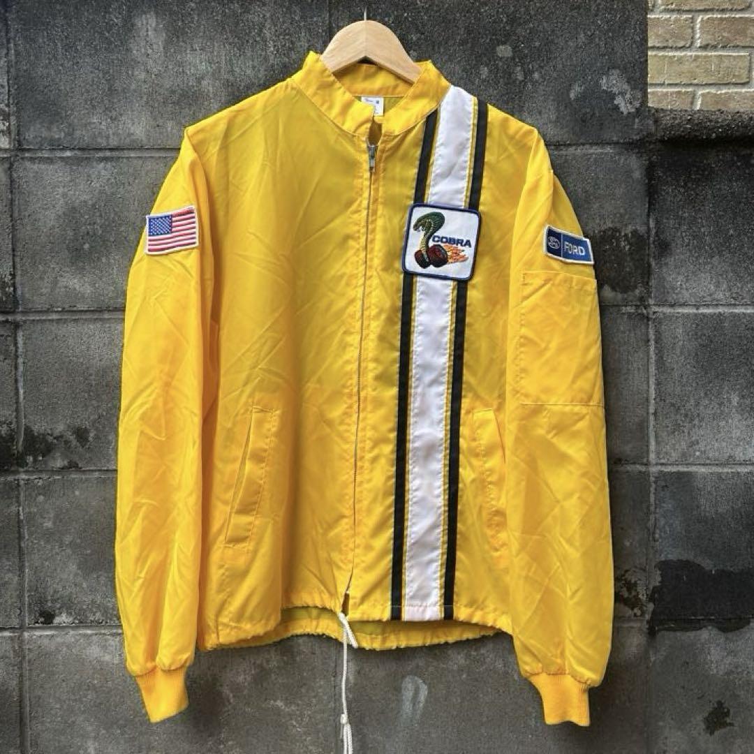 80's FORD COBRAレーシングジャケット　イエロー　黄色　usa製