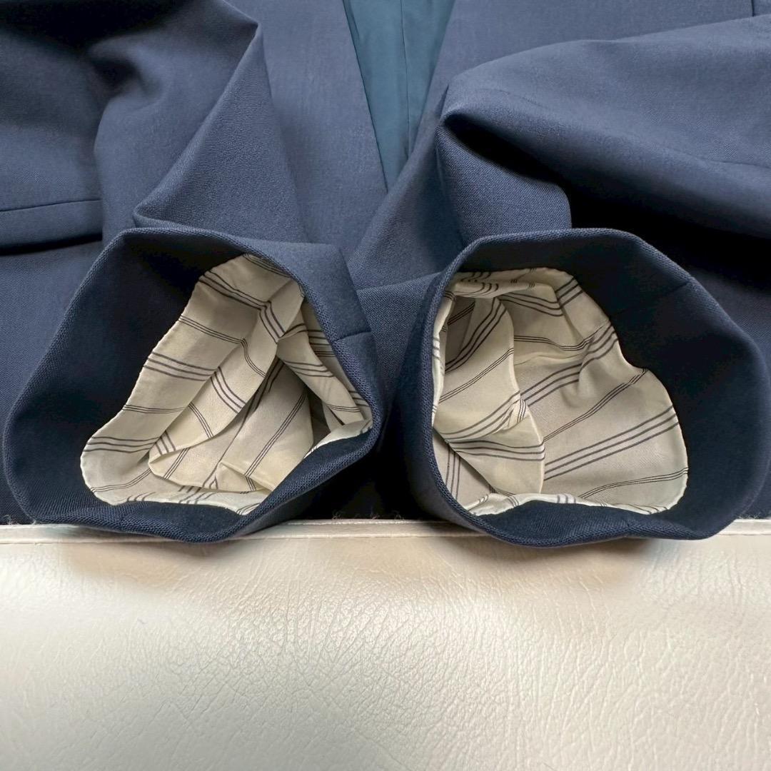 セオリー ノーカラー ネイビー パンツスーツ LANAI ウール 上XS 下S セオリー ノーカラー ネイビー パンツスーツ LANAI ウール 上XS 下S