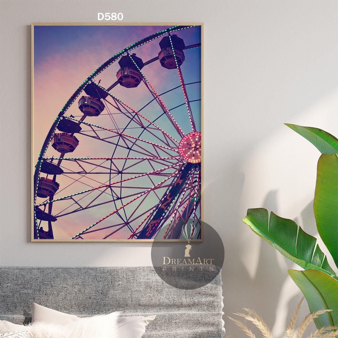 A4 インテリアポスター おしゃれ 海外アート 観覧車 D580 激安人気新品
