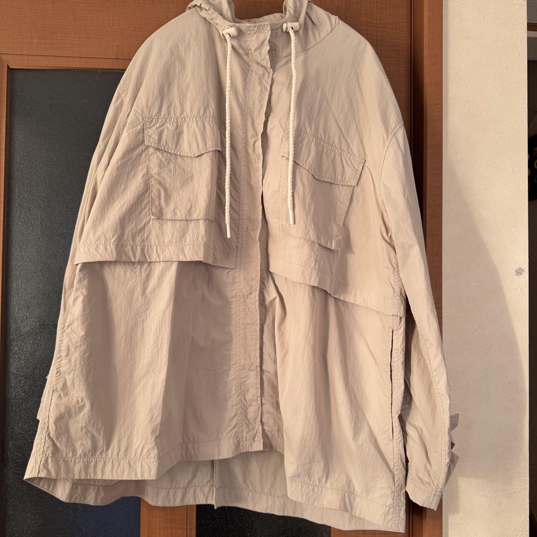 ピュアルセシンPUAL CE CIN撥水ナイロンマウンテンパーカーベージュ