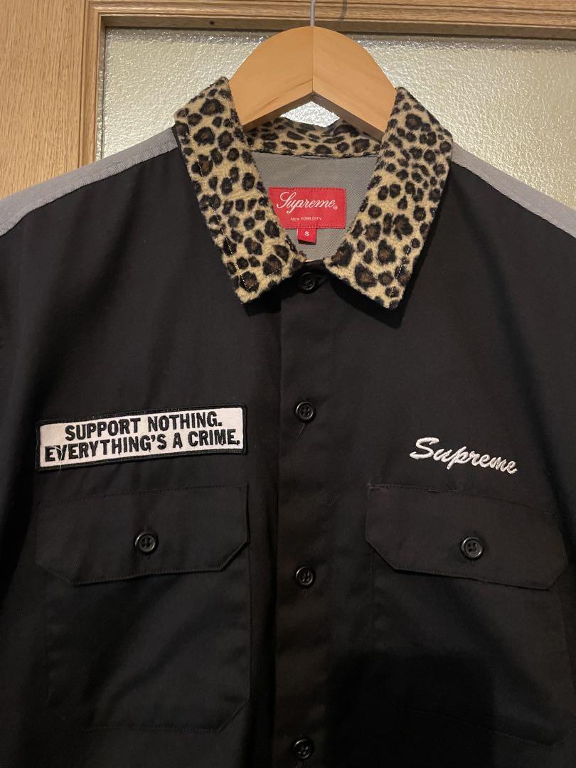 Supreme Leopard Collar Work Shirt S