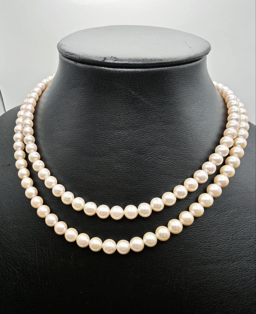 アコヤ真珠ダブルネックレス(シルバーロック付き) アコヤ真珠ダブルネックレス(シルバーロック付き)