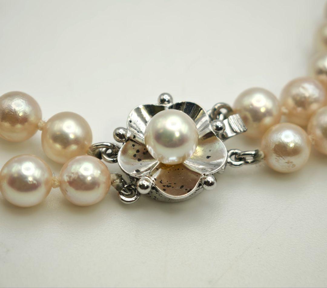 アコヤ真珠ダブルネックレス(シルバーロック付き) アコヤ真珠ダブルネックレス(シルバーロック付き)