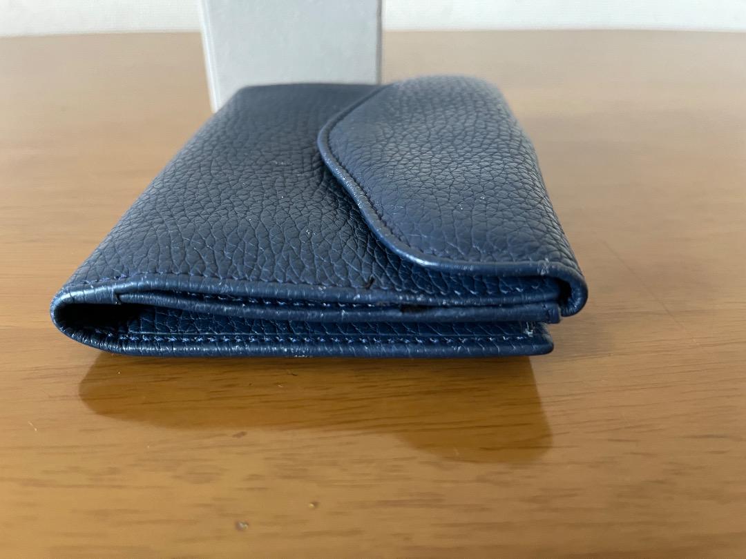 イタリア製　チェレリーニ　二つ折り財布 レザー　ネイビー　財布 オーダー品 イタリア製 チェレリーニ 二つ折り財布 レザー