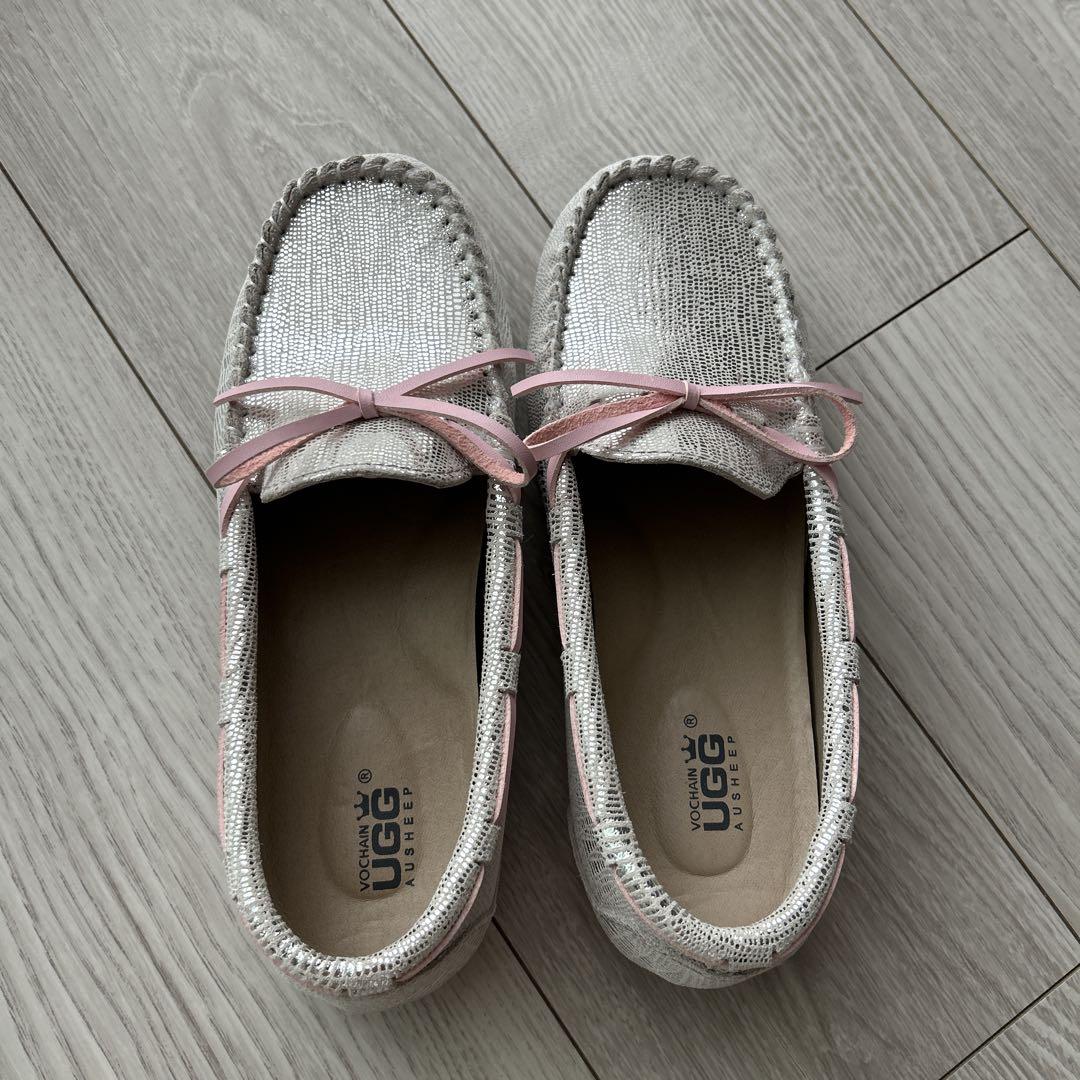 UGG 靴 23.5cm モカシン シルバー 美品 春夏