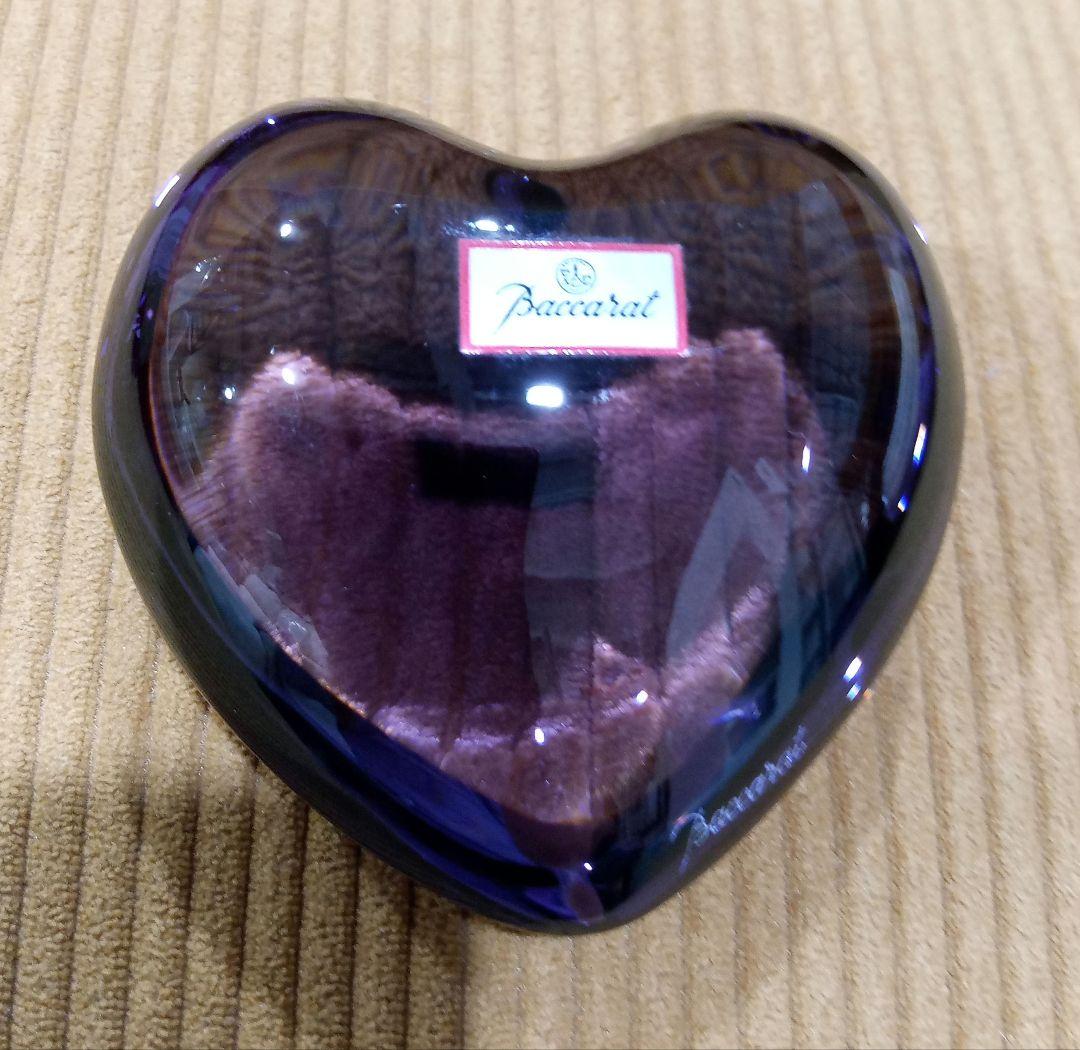 ○希少美品! Baccarat バカラ ハート ペーパーウェイト パープル 紫 バカラ Baccarat ハートペーパーウェイト パープル 重り - メルカリ