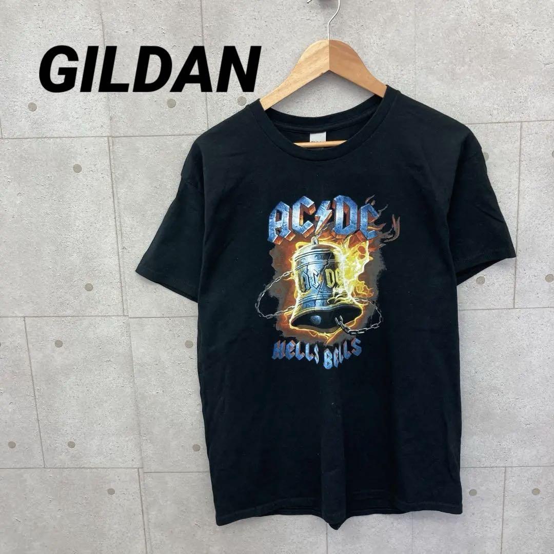 GILDAN ギルダン バンドTシャツ AC/DC プリント メンズ 黒