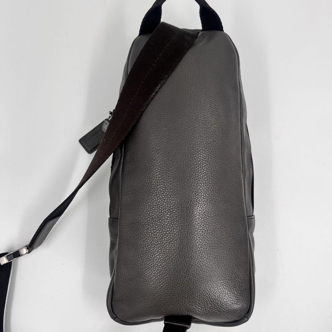 COACH コーチ ボディバッグ ショルダー ヘリテージ レザー 革 グレー バッグ
