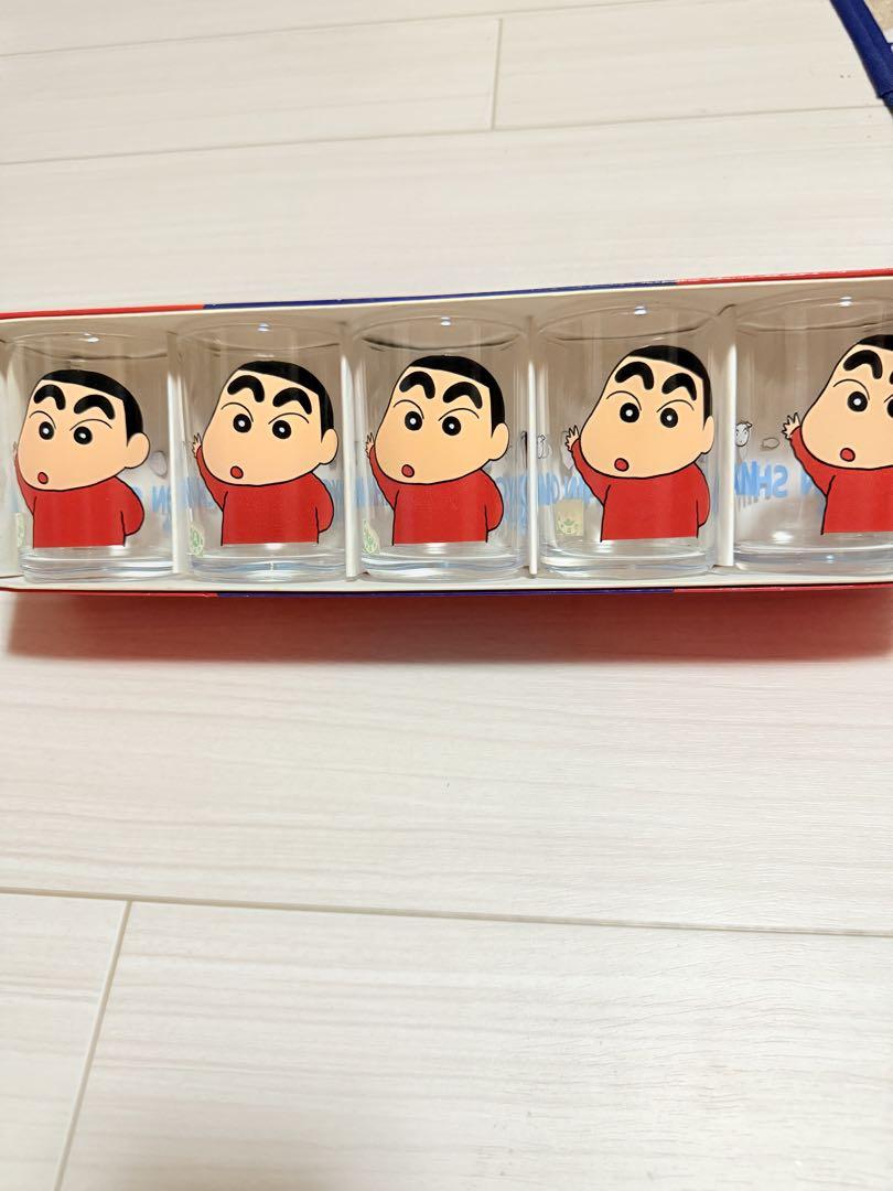 【未使用】昭和レトロ クレヨンしんちゃん グラス5個セット