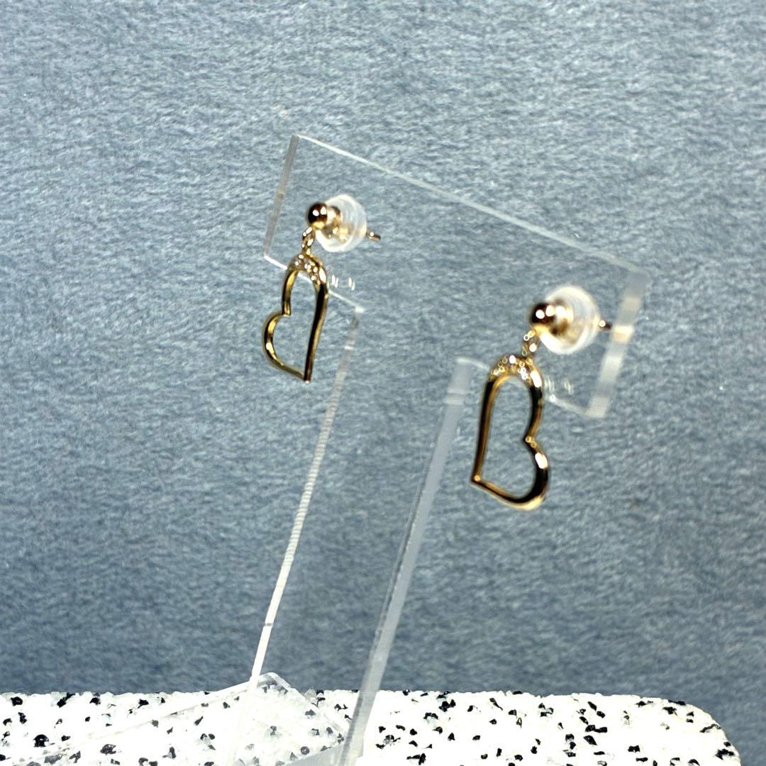 K18 ダイヤモンド ハートピアス ( 0.03ct )