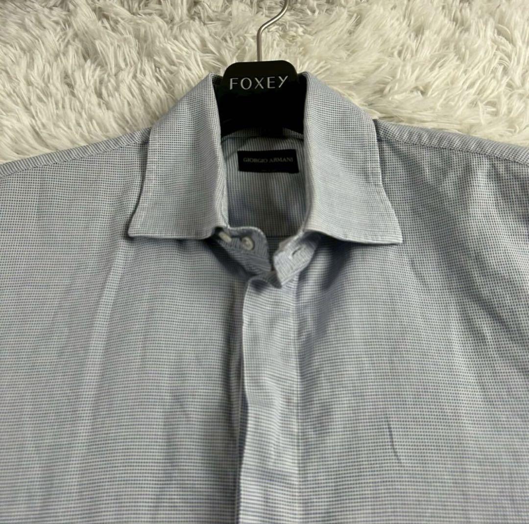 未使用級 XL EMPORIO ARMANI 最高級 黒タグ 長袖シャツ メンズ 美品】最高級黒タグ ジョルジオアルマーニ 長袖シャツ XL相当
