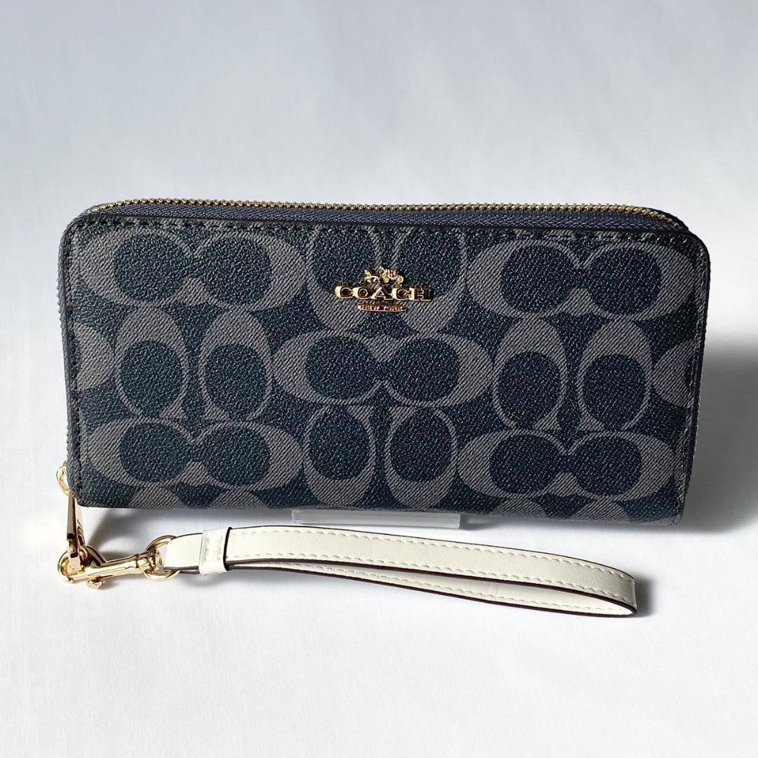 購入者決定COACH 長財布 シグネチャー ロングジップ デニム ウォレット