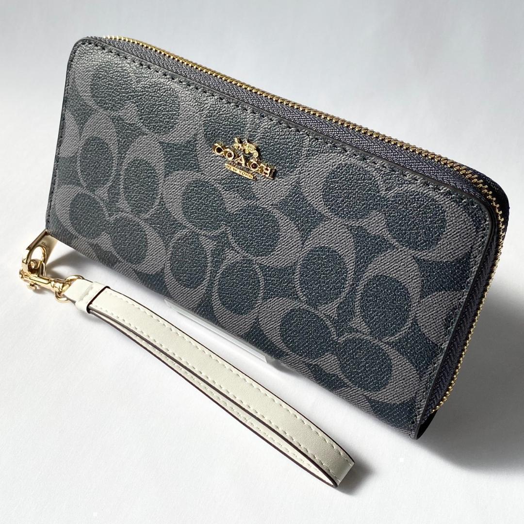 購入者決定COACH 長財布 シグネチャー ロングジップ デニム ウォレット