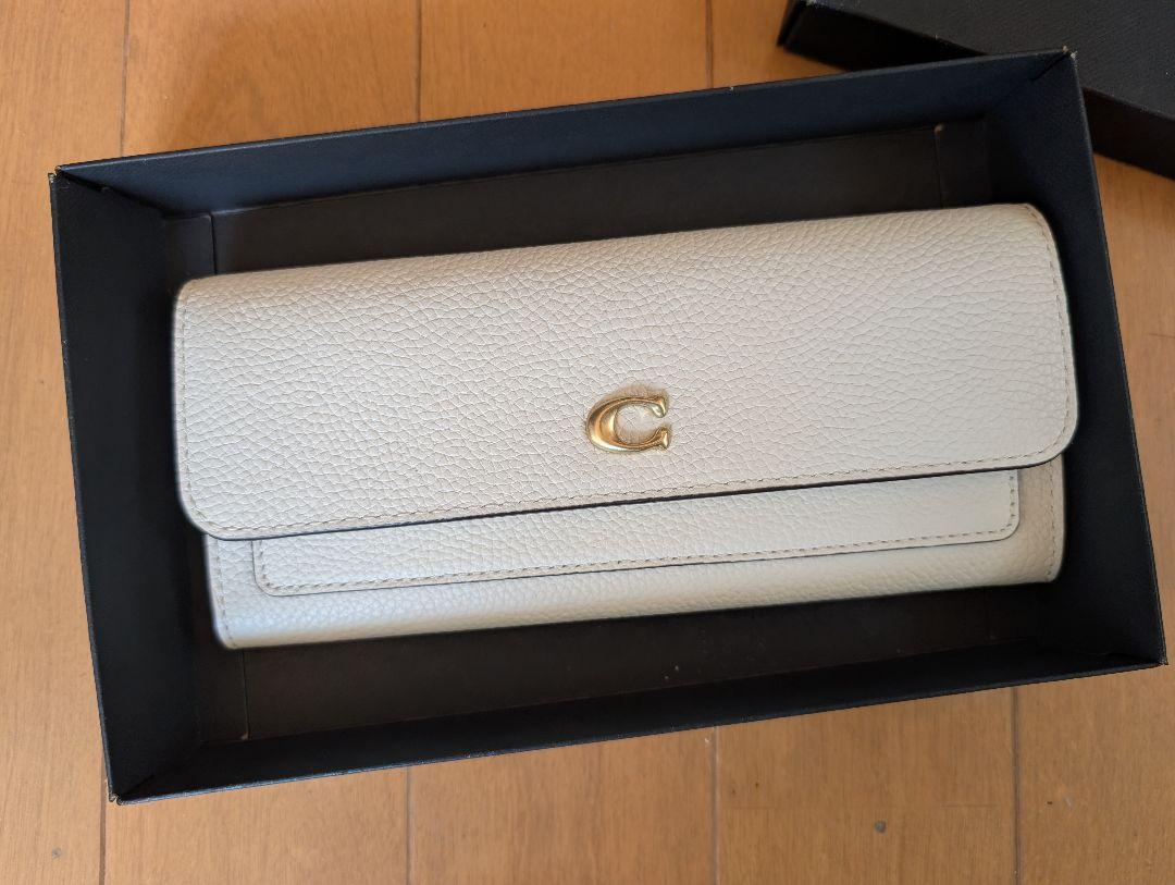 COACH 長財布 ホワイト レザー COACH ホワイトレザー 長財布 - メルカリ