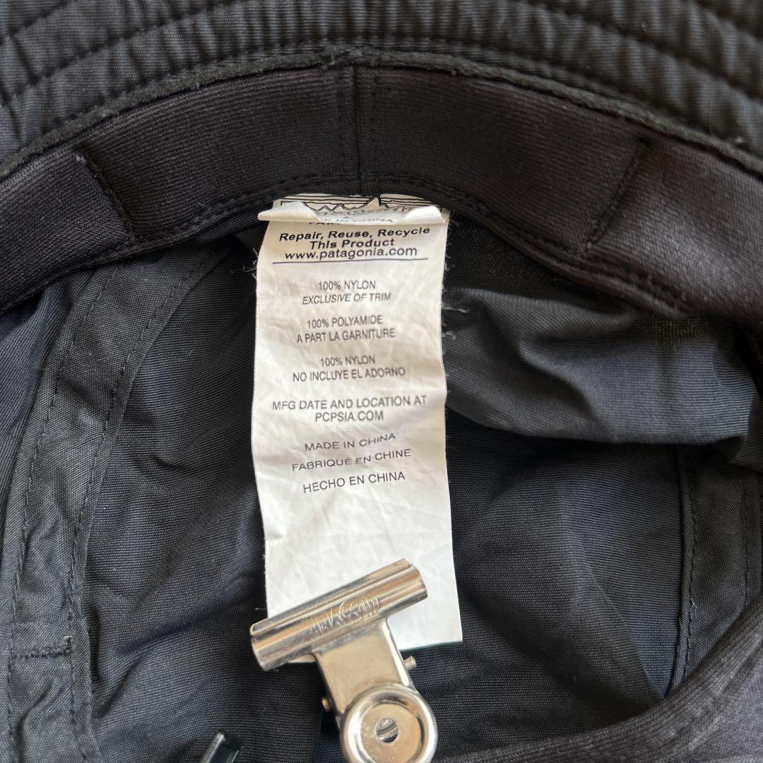 美品patagonia バケットハット 黒サーフブリムLサイズ