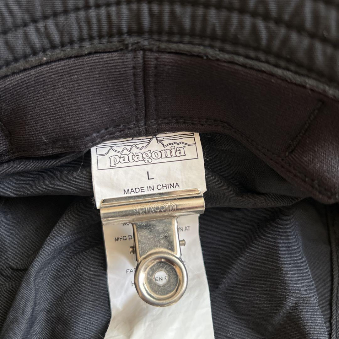 美品patagonia バケットハット 黒サーフブリムLサイズ