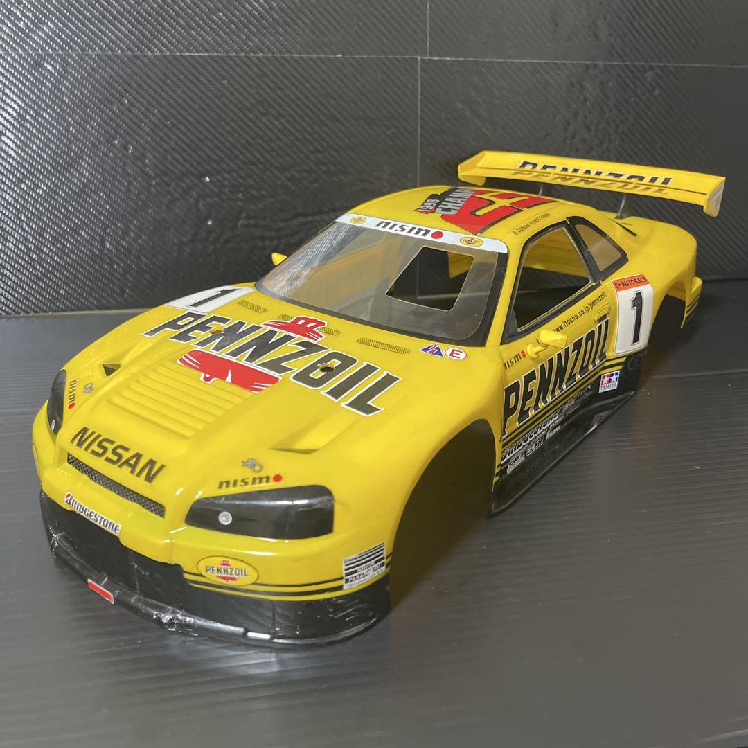 タミヤ 1/10 電動RC ペンズオイル ニスモ GTR R34 スペアボディ タミヤ ペンズオイル・ニスモGT-R（R34） ボディ ※フロントに